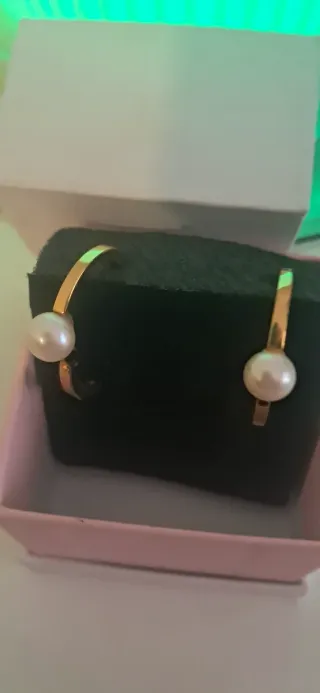 Pendientes Aro Pandora Oro 14k Perla Cultivada