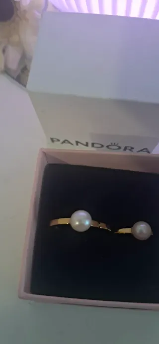 Pendientes Aro Pandora Oro 14k Perla Cultivada