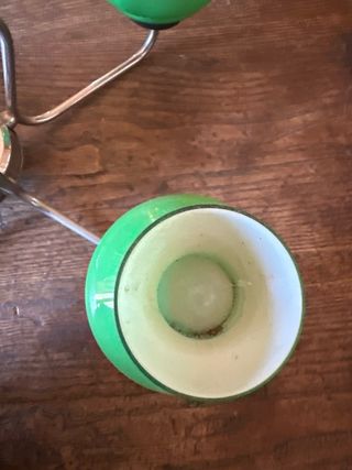 Lámpara techo verde opalina años 60