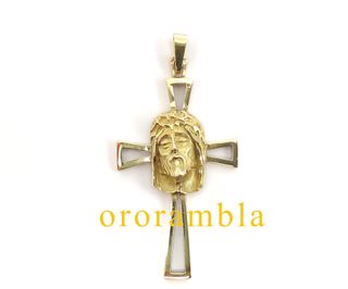Cruz con rostro Cristo 18k