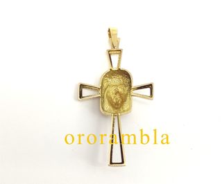 Cruz con rostro Cristo 18k
