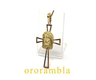 Cruz con rostro Cristo 18k