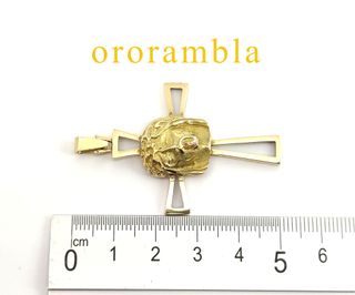 Cruz con rostro Cristo 18k