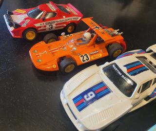4 Coches Slot Scalextric Lancia Martini Porsche