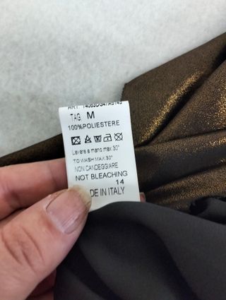 Top Nero Oro Ruffle Taglia M