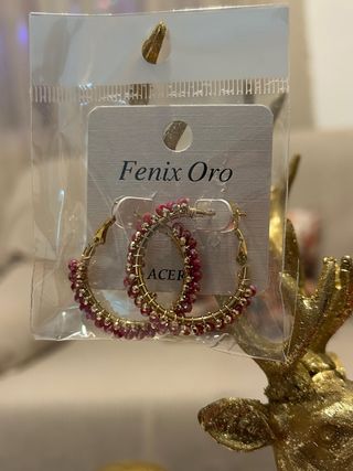 Pendientes largos dorados y plateados con brillant