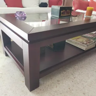 Mesa de centro madera y cristal