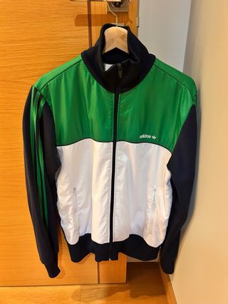 Chaqueta Adidas Verde, Blanca y Azul Marino