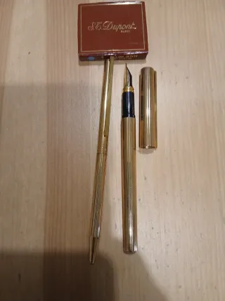 Pluma y Bolígrafo S.T. Dupont de Oro 18k