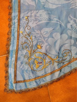 Manto Virgen Celeste Bordado Oros XIX