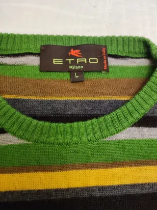Jersey Etro Rayas Verde y Amarillo