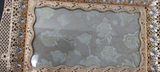 Vassoio decorativo oro con cristalli