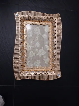 Vassoio decorativo oro con cristalli