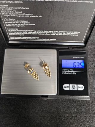 Pendientes Largos Oro 18K, Bismark, 6,35gr, 2,5cm