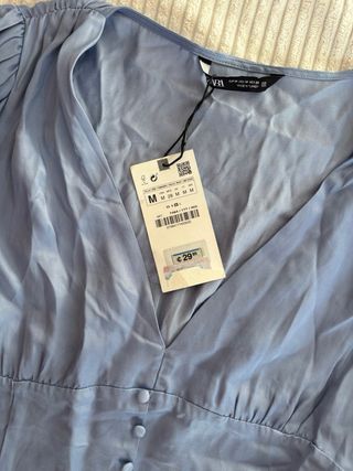 Blusa Zara azul manga larga