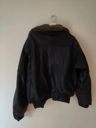 Cazadora Piel Ovina Negra Talla M