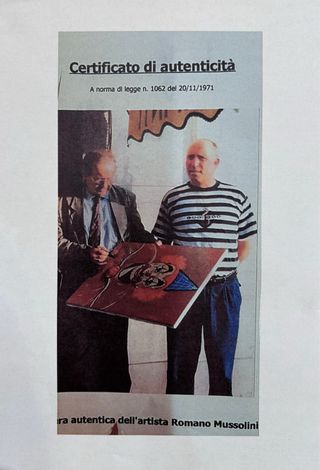 Dipinto olio su tela Romano Mussolini 50X60