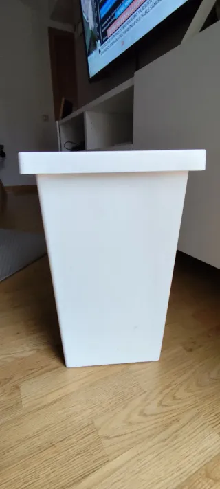Papelera blanca con tapa