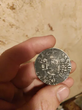 Medio Patagón 1635 Felipe IV Plata