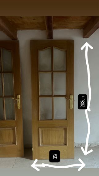 Puertas madera con cristal