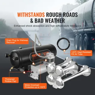 Set Clacson da Camion Auto Set da 4 Trombe 150 dB