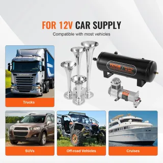 Set Clacson da Camion Auto Set da 4 Trombe 150 dB