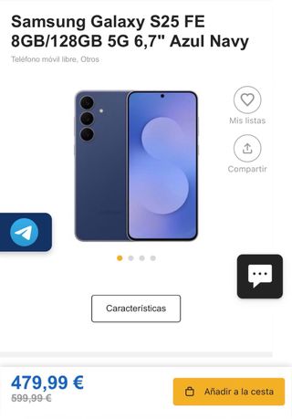 Samsung Galaxy S25 FE 128GB Azul Navy