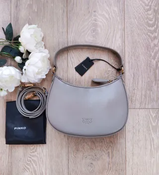 Borsa Pinko Half Moon Grigia