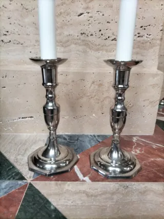 Candelabros plata vajilla antigua vintage fuente