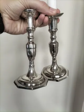Candelabros plata vajilla antigua vintage fuente