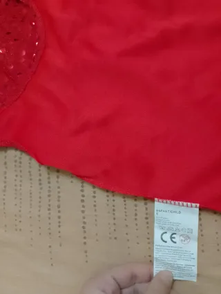 Disco Vestito Bambina Rosso Paillettes