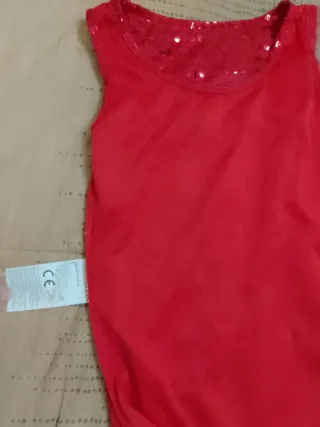 Disco Vestito Bambina Rosso Paillettes