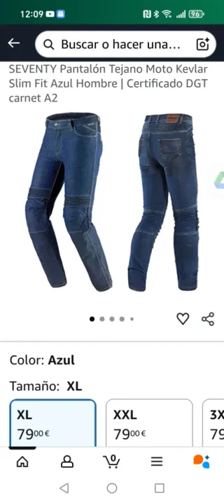 Pantalón moto tejano con protecciones