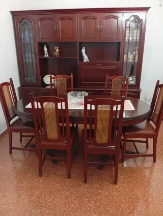 Mesa comedor y 6 sillas madera