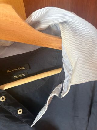 Polo Massimo Dutti Azul Talla XL Manga Larga