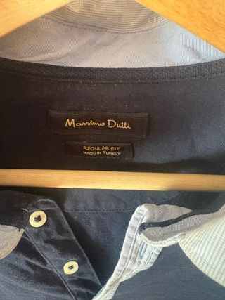 Polo Massimo Dutti Azul Talla XL Manga Larga