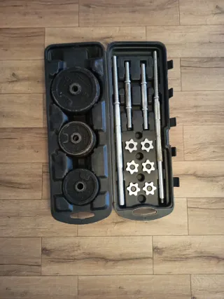 Kit Pesas, Barras y Sillón Gimnasio