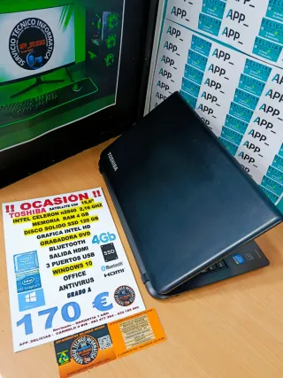 Portátil Toshiba Celeron 4GB RAM 120GB SSD