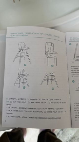 Trona de madera multifuncional Olmitos