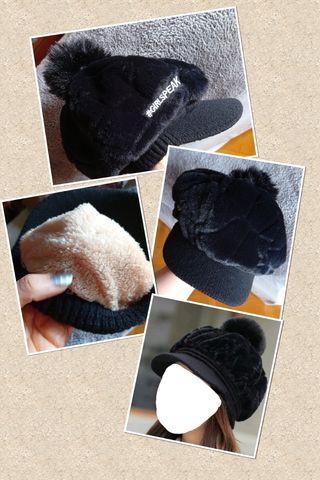 Gorra negra de pelo forrada