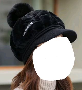 Gorra negra de pelo forrada