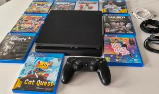 PS4 Negra + Mando + 9 Juegos