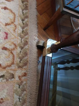 Mesa TV Miguelez con ruedas y cristal