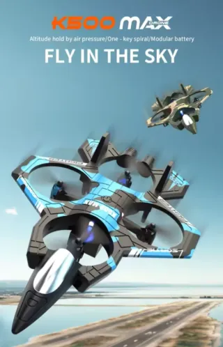Avion/Drone K500 MAX Azul/Verde