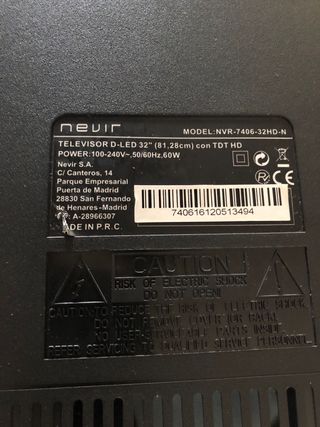 Placa Principal TV LED Nevir 32 NVR-7406-32HD-N