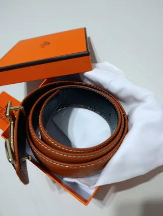 Cinturón Hermès Marrón y Dorado