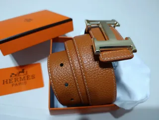 Cinturón Hermès Marrón y Dorado