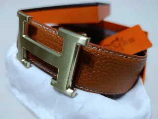 Cinturón Hermès Marrón y Dorado