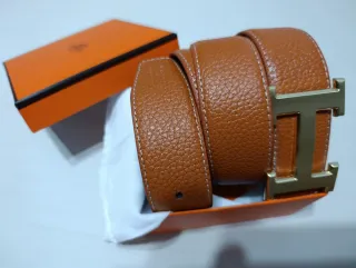 Cinturón Hermès Marrón y Dorado