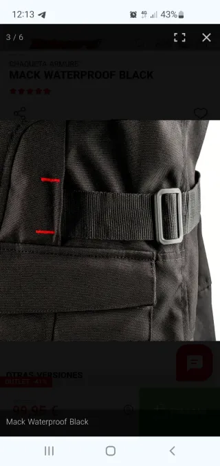 Chaqueta Moto Impermeable Armure Mack Negra